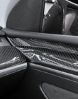 Model 3 & Y Extended Front Door Panel Overlays (Version 2.0) - Real Dry Molded Carbon Fiber