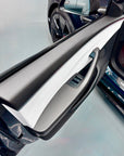 2024+ | Model 3 Highland Refreshed "Plain Weave" (Performance Look) Front & Rear Upper Door Panel Overlays (4 Pieces) - Real Dry Molded Carbon Fiber