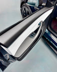 2024+ | Model 3 Highland Refreshed "Plain Weave" (Performance Look) Front & Rear Lower Door Armrest Overlays (4 Pieces) - Real Dry Molded Carbon Fiber