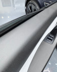2024+ | Model 3 Highland Refreshed "Plain Weave" (Performance Look) Front & Rear Upper Door Panel Overlays (4 Pieces) - Real Dry Molded Carbon Fiber