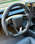 2024+ | Model 3 Sport Grip Round Carbon Fiber Heated Steering Wheel Upgrade TESLA Factory Original Core Wheel - Variety*
