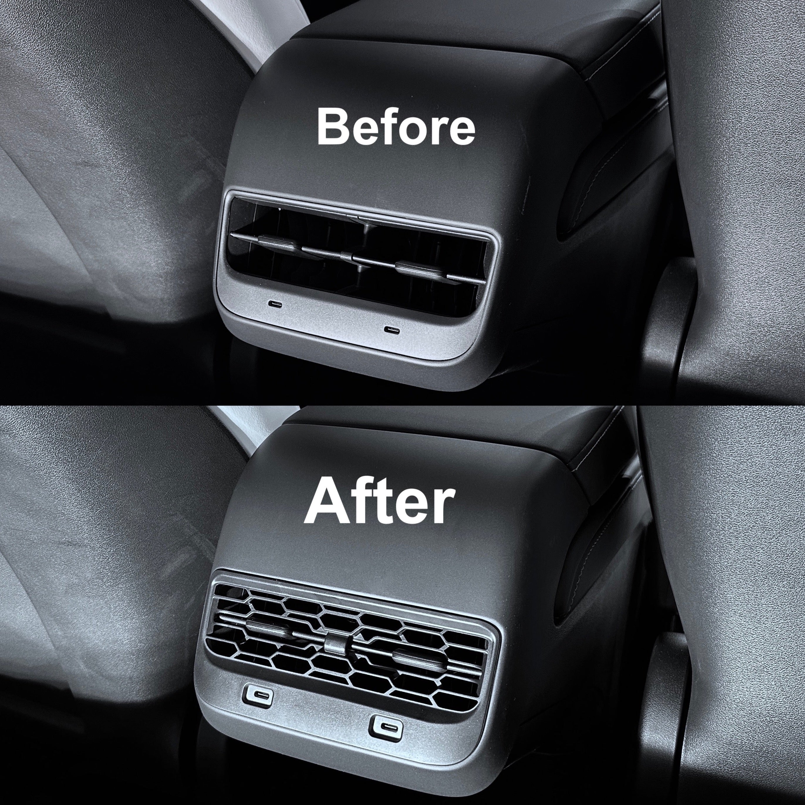 Model 3 Y Backseat Air Vent Cover Frame Satin Black