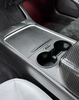 Model 3 & Y Center Console Top & Side Panel Overlays (Gen. 2) - Real Dry Molded Carbon Fiber