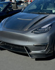 2020-2025 | Model Y Colossal Front Lip Overlay Spoiler - Real Dry Molded Carbon Fiber