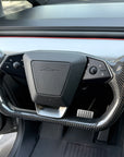 Cybertruck Yoke Steering Wheel - TESLA Factory Original Core, Reshaped & Resurfaced in Real Molded Carbon Fiber