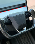 Cybertruck Yoke Steering Wheel - TESLA Factory Original Core, Reshaped & Resurfaced in Real Molded Carbon Fiber