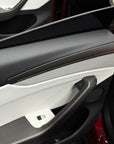 2025+ | Model Y Juniper Refreshed "Plain Weave" (Performance Look) Extended Front & Rear Door Panel Overlays (4 Pieces) - Real Dry Molded Carbon Fiber