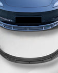 2024+ | Model 3 Highland Refreshed Neptune Front Lip ABS Plastic (3 Pieces) - Hydro Matte Carbon Fiber Coated