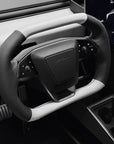 Cybertruck Squircle Steering Wheel - TESLA OEM Core - Resurfaced with Real Napa Leather - Fully Heated