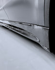 2020+ | Model Y Colossal Side Skirt Overlays - Real Dry Molded Carbon Fiber