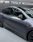 2020+ | Model Y Colossal Side Skirt Overlays - Real Dry Molded Carbon Fiber