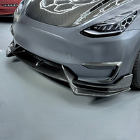 Model Y Colossal Front Lip Overlay Spoiler - Real Dry Molded Carbon Fiber