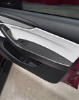 2026+ | Model Y Juniper Refreshed Front & Rear Lower Door Armrest Panel Overlays (4 Pieces) - Real Dry Molded Carbon Fiber