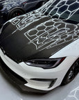 2021+ | Model S Viento Robot Hood - Dual Layer with Xpel Clear Bra - Dry Molded Carbon Fiber