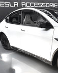 2020+ | Model Y Colossal Delfino Side Skirt Overlays - Real Dry Molded Carbon Fiber