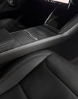 2026+ | Model Y Juniper Refreshed Center Console Side Panel Overlays (2 Pieces) - Real Dry Molded Carbon Fiber