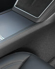 2026+ | Model Y Juniper Refreshed Center Console Side Panel Overlays (2 Pieces) - Real Dry Molded Carbon Fiber