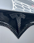 2016-2025 | Model S Front T Logo Overlay - Real Dry Molded Carbon Fiber