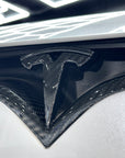 2016-2025 | Model S Front T Logo Overlay - Real Dry Molded Carbon Fiber