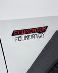 Cybertruck Foundation Emblems Raised Plastic Overlay - Red Letters (1 Pair)