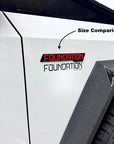 Cybertruck Foundation Emblems Raised Plastic Overlay - Red Letters (1 Pair)