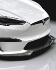 2021+ | Model S Viento Front Lip Spoiler - Real Molded Carbon Fiber