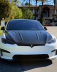 2021+ | Model S Viento Robot Hood - Dual Layer with Xpel Clear Bra - Dry Molded Carbon Fiber