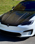 2021+ | Model S Viento Robot Hood - Dual Layer with Xpel Clear Bra - Dry Molded Carbon Fiber