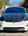 2021+ | Model S Viento Robot Hood - Dual Layer with Xpel Clear Bra - Dry Molded Carbon Fiber