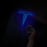 TESLA T Logo Color Changing Puddle Lights with Glass Projector Lamp (1 Pair)
