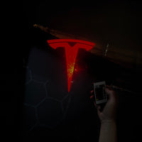 TESLA T Logo Color Changing Puddle Lights with Glass Projector Lamp (1 Pair)