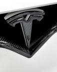 Model X Front T Logo Overlay - Real Dry Molded Carbon Fiber