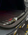 2024+ | Model 3 Highland Refreshed Trunk Sill Plate Cover (2 Pieces) - Carbon Fiber & Brushed Black Look