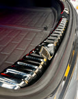 2024+ | Model 3 Highland Refreshed Trunk Sill Plate Cover (2 Pieces) - Carbon Fiber & Brushed Black Look