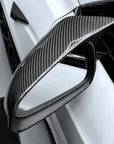 2021+ | Model S GT Style Side View Mirror Overlay Cap Covers (1 Pair) - Real Dry Molded Carbon Fiber