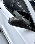 2021+ | Model S GT Style Side View Mirror Overlay Cap Covers (1 Pair) - Real Dry Molded Carbon Fiber