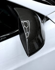 2021+ | Model S GT Style Side View Mirror Overlay Cap Covers (1 Pair) - Real Dry Molded Carbon Fiber