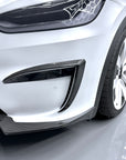 2022+ | Model X Fog Light Canards/Eyelids (1 Pair) - Real Molded Carbon Fiber