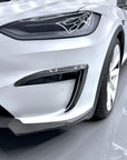 2022+ | Model X Fog Light Canards/Eyelids (1 Pair) - Real Molded Carbon Fiber