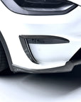 2022+ | Model X Fog Light Canards/Eyelids (1 Pair) - Real Molded Carbon Fiber