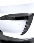 2022+ | Model X Fog Light Canards/Eyelids (1 Pair) - Real Molded Carbon Fiber
