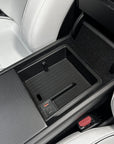 2026+ | Model Y Juniper Refreshed Armrest Tray ABS Plastic & Lined Rubber - With 2 USB-C + 1 USB-A Charging Port - USB-C plug