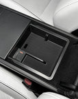 2024+ | Model 3 Highland Refreshed Armrest Tray ABS Plastic & Lined Rubber - With 2 USB-C + 1 USB-A Charging Port - USB-C plug