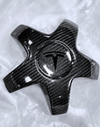 2021+ | Model S - 21" Arachnid Center Wheel Hubs - Real Molded Carbon Fiber- (Set of 4)