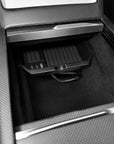 2024+ | Model 3 Highland Refreshed Center Console Tray ABS Plastic & Lined Rubber - With 2 USB-C + 1 USB-A Charging Port - with 12V Plug