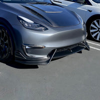 Model Y Colossal Front Lip Overlay Spoiler - Real Dry Molded Carbon Fiber