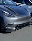 2020-2025 | Model Y Colossal Front Lip Overlay Spoiler - Real Dry Molded Carbon Fiber