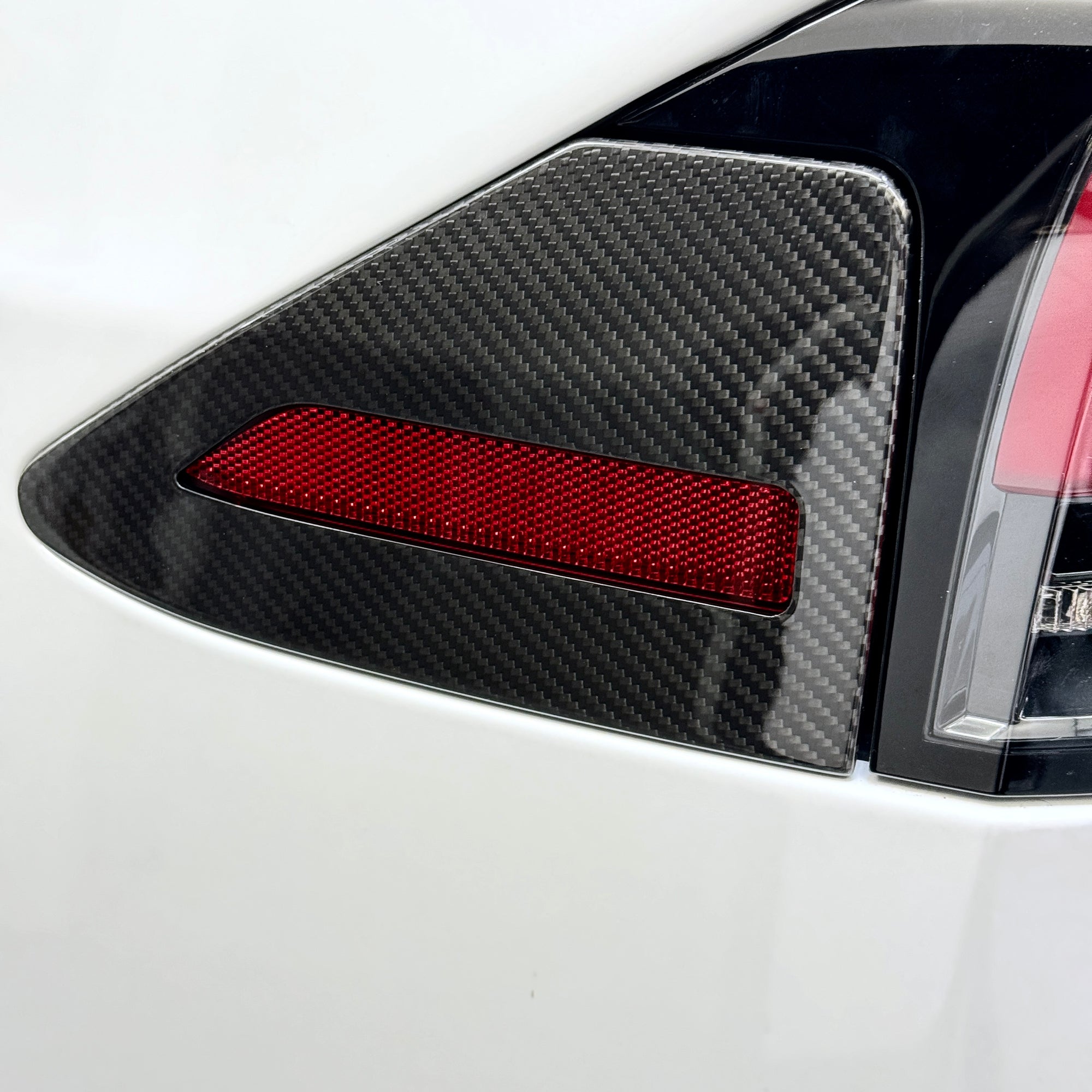 2023+ | Model X Charging Port Overlay (1 Pair) - Real Dry Molded Carbon Fiber