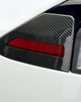 2023+ | Model X Charging Port Overlay (1 Pair) - Real Dry Molded Carbon Fiber