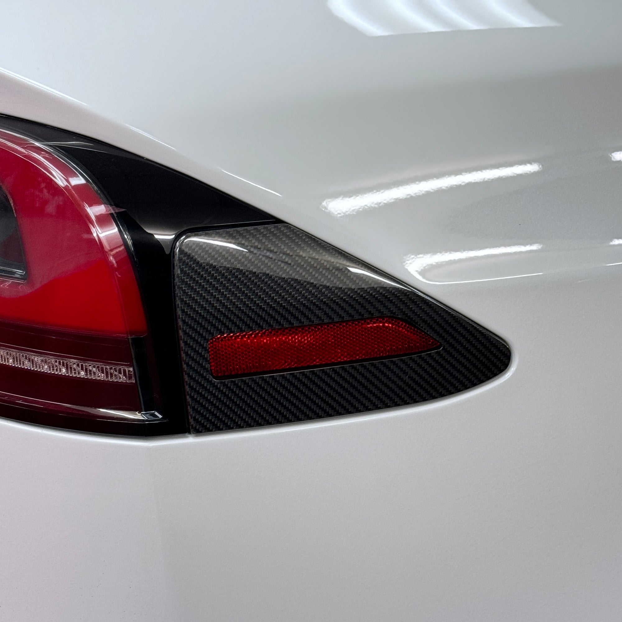 2023+ | Model X Charging Port Overlay (1 Pair) - Real Dry Molded Carbon Fiber